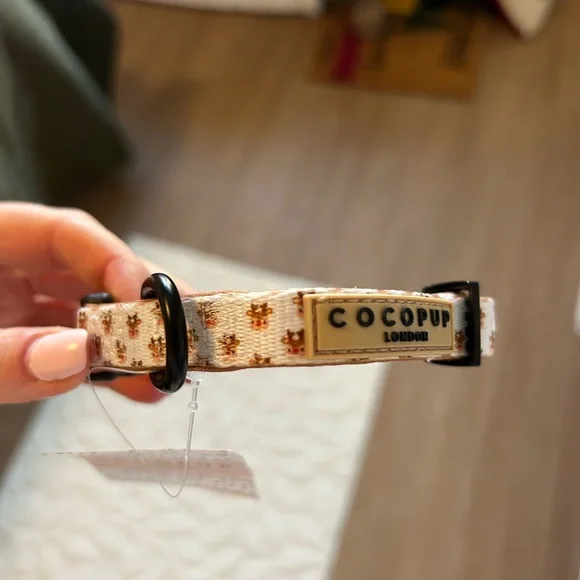 Cocopup London Dog Collar - Brown and Cream Reindeer - Picture 2 of 2